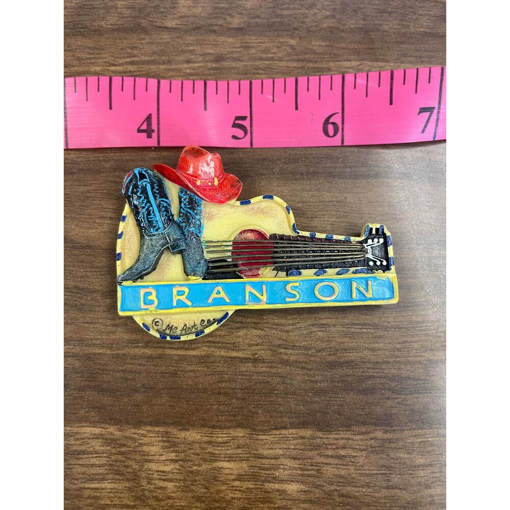 Branson Missouri Guitar Magnet with Cowboy Hat & Boots – 3D Souvenir